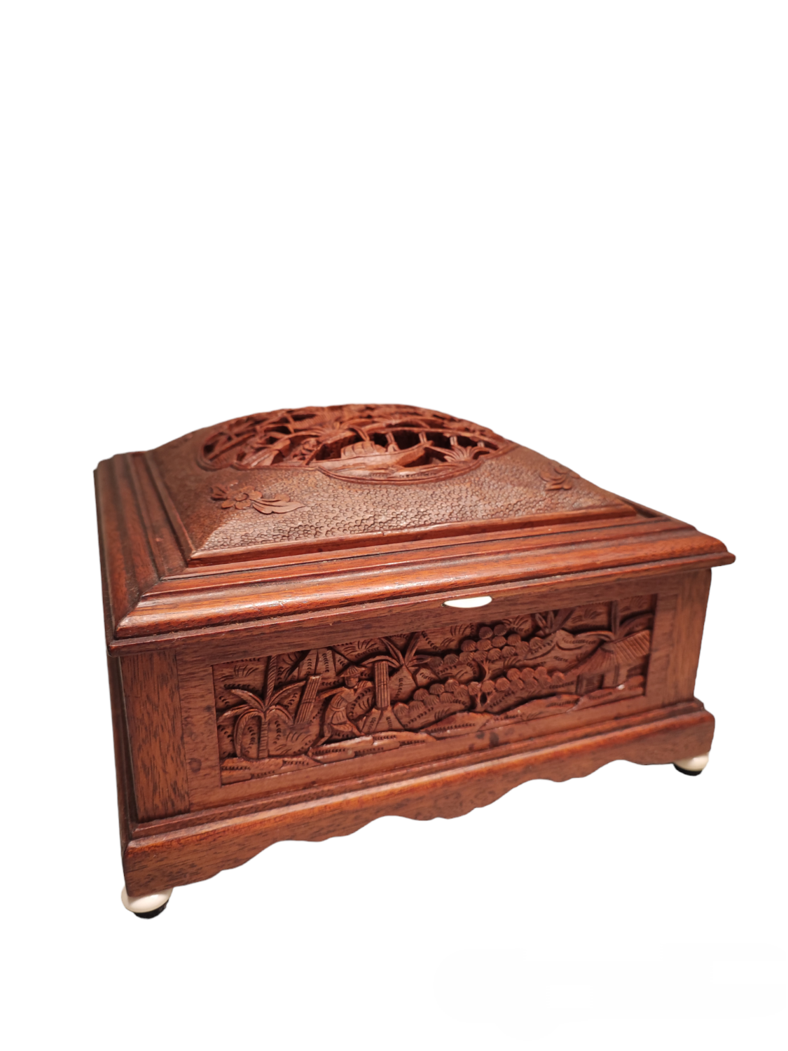 Chinese carved wood box