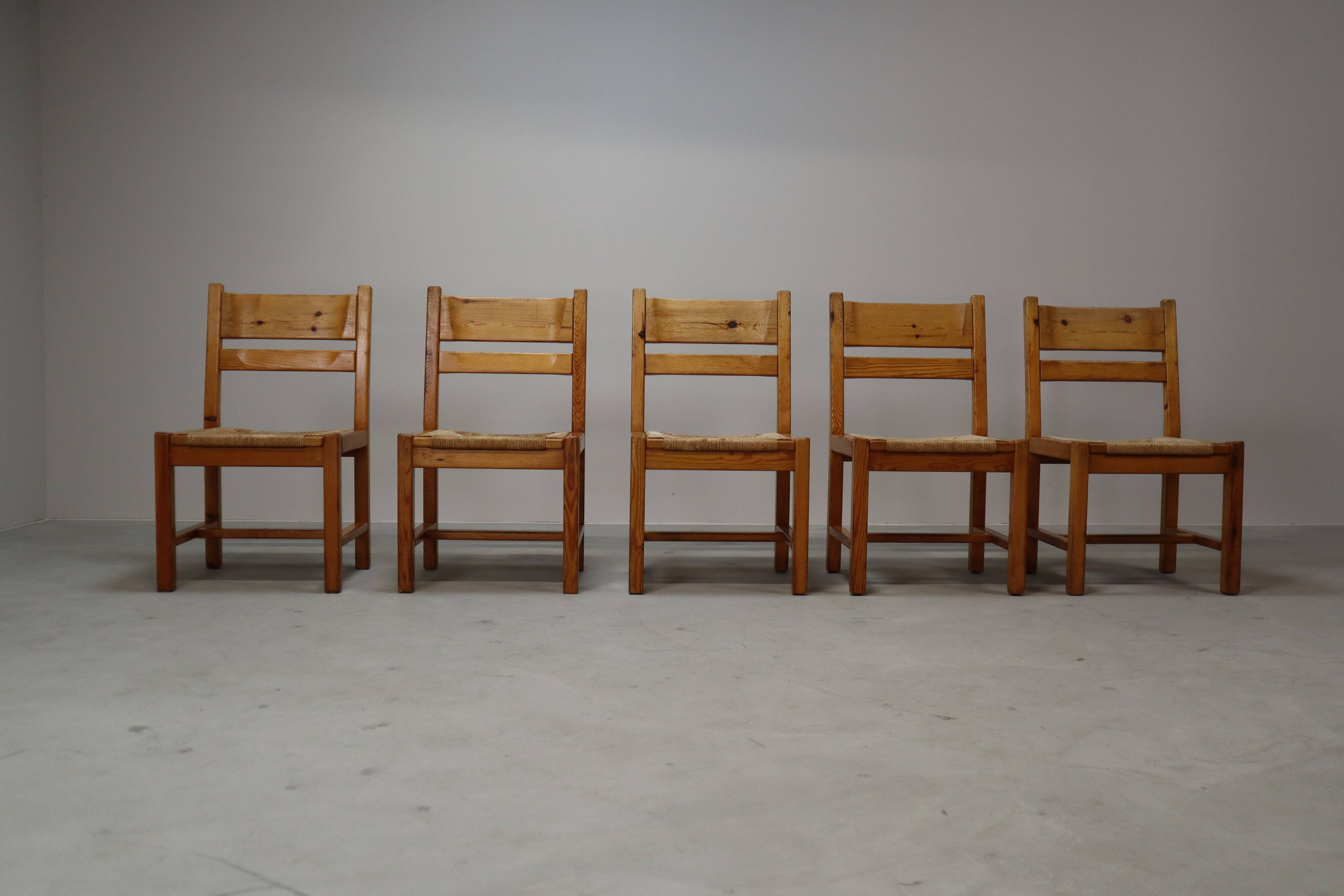 Set of 5 vintage chairs by Tage Poulsen for Gramrode Møbelfabrik, 1970's