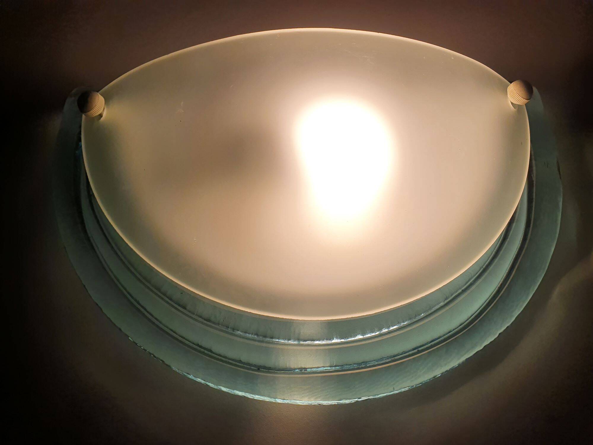 Pair of vintage half-moon wall sconces