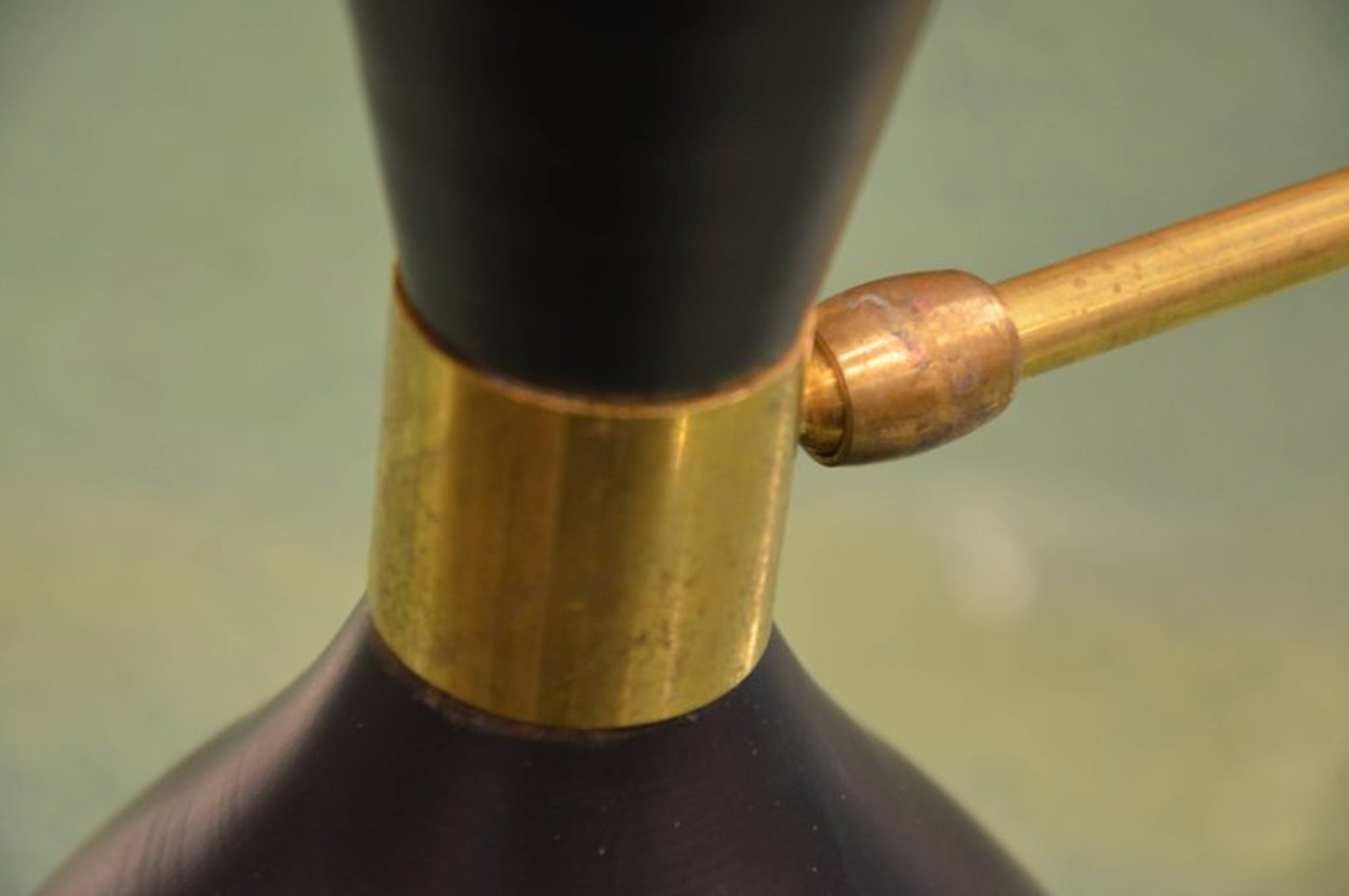 Pair of black diabolo wall light