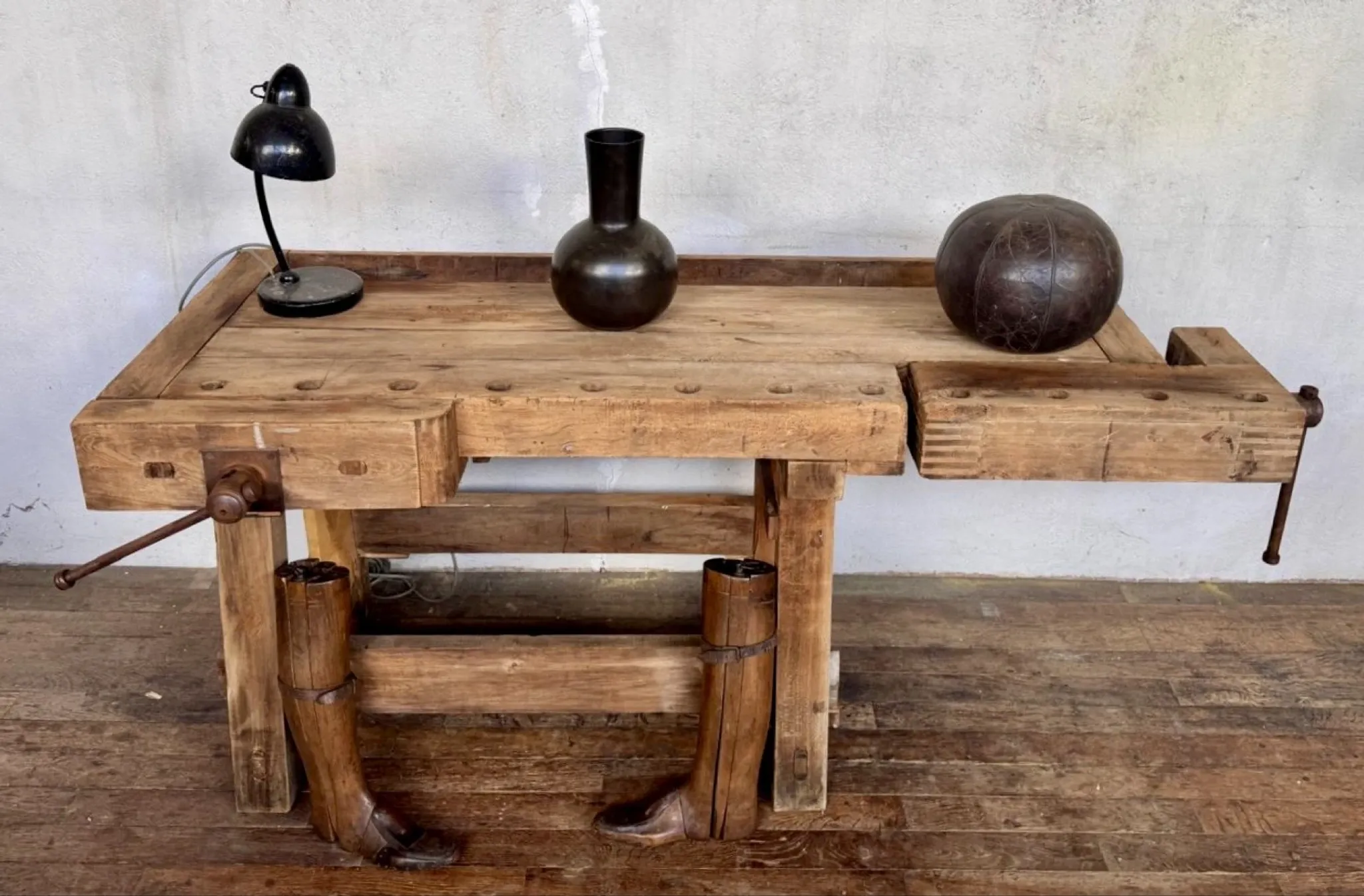 Old small carpenter's workbench from the 1920s.