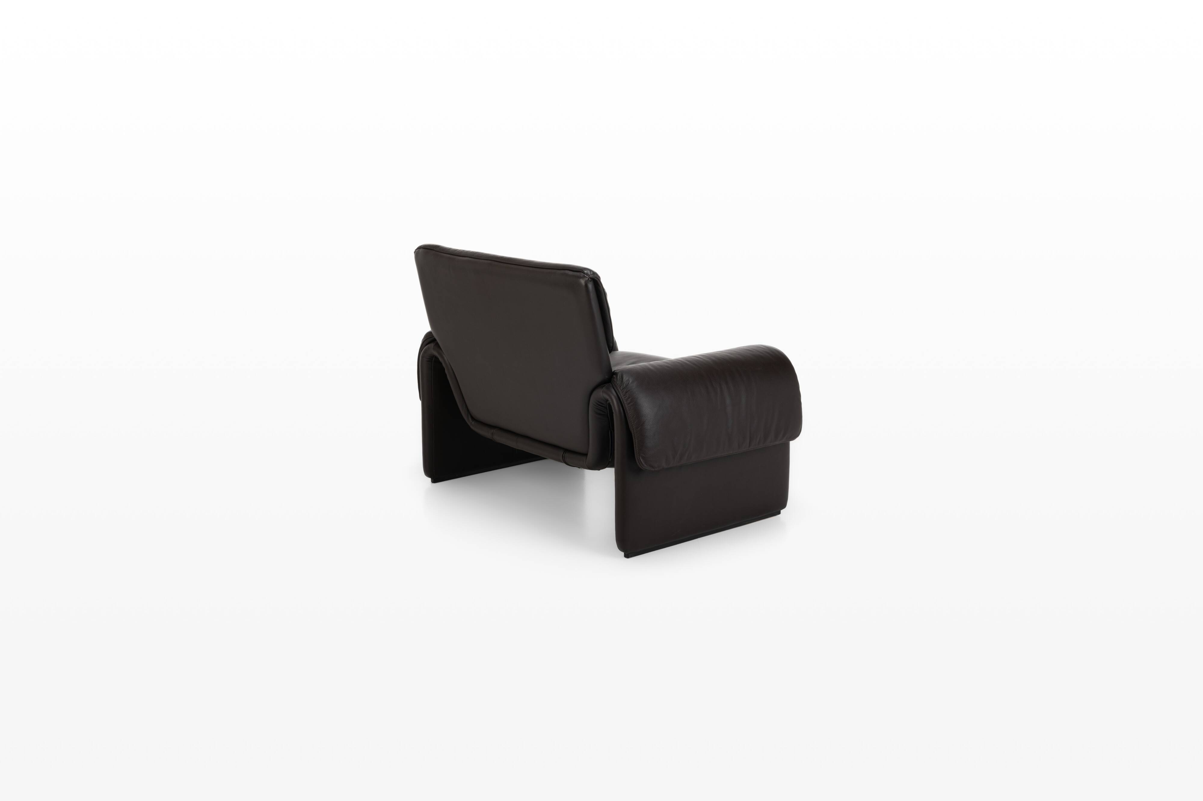 DS-2011 Armchair by De Sede, dark brown leather lounge