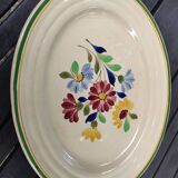 Plat de service Boch et frères de la Louvière modèle belles fleurs