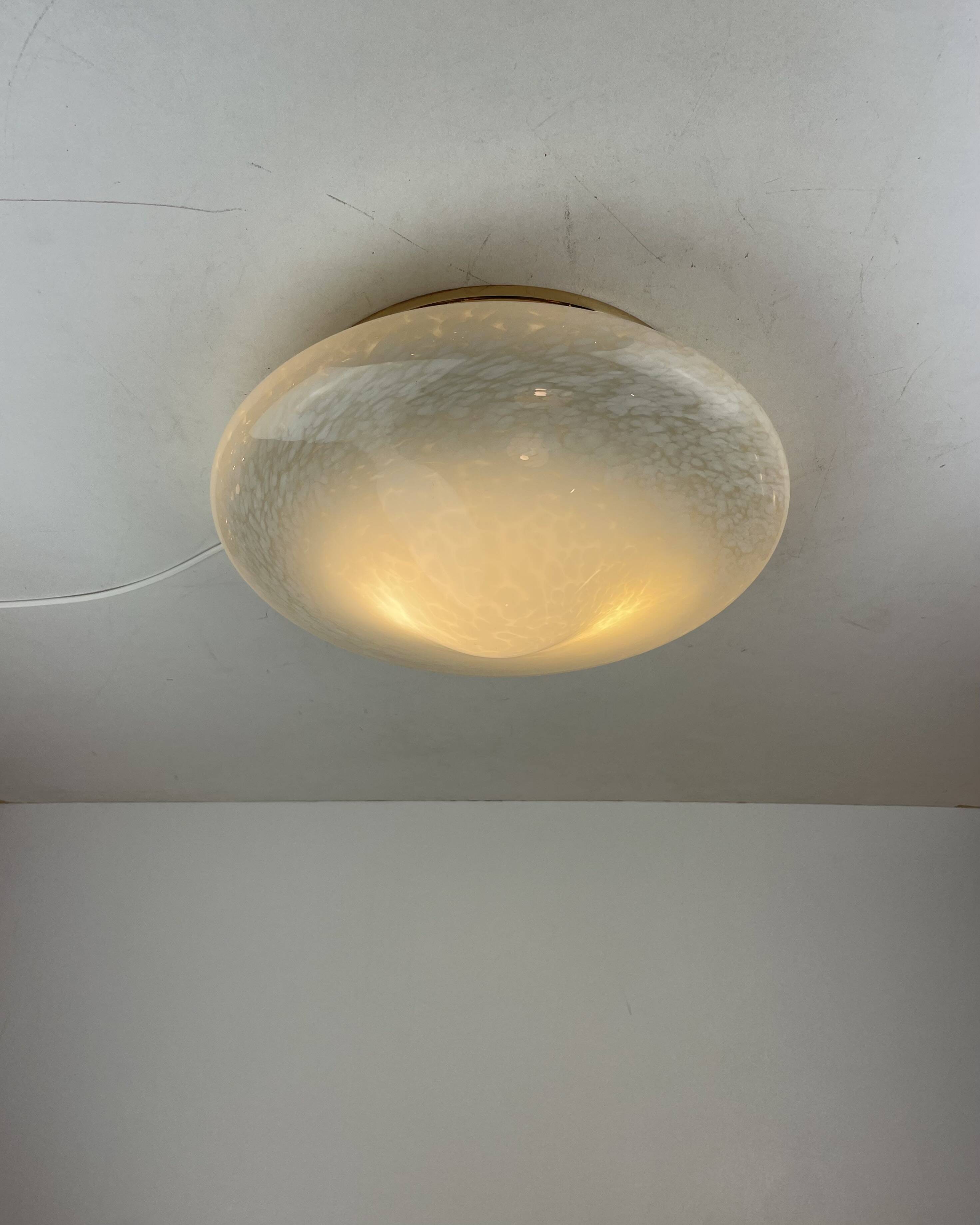 Maculato Murano Glass Ceiling Lamp, Italy, 1980s