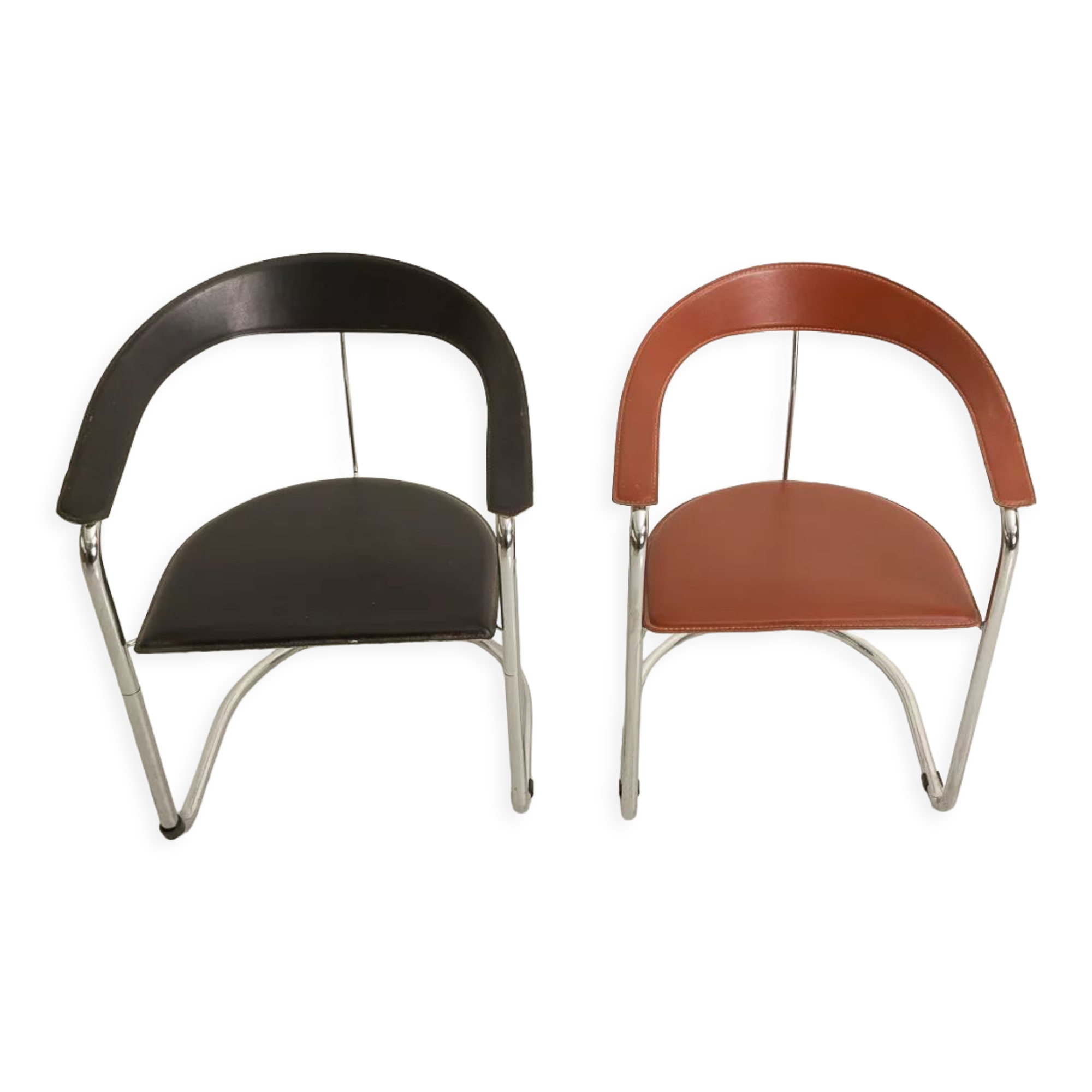 Canasta chair in Italian leather by Arrben, 197 years