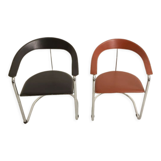 Canasta chair in Italian leather by Arrben, 197 years