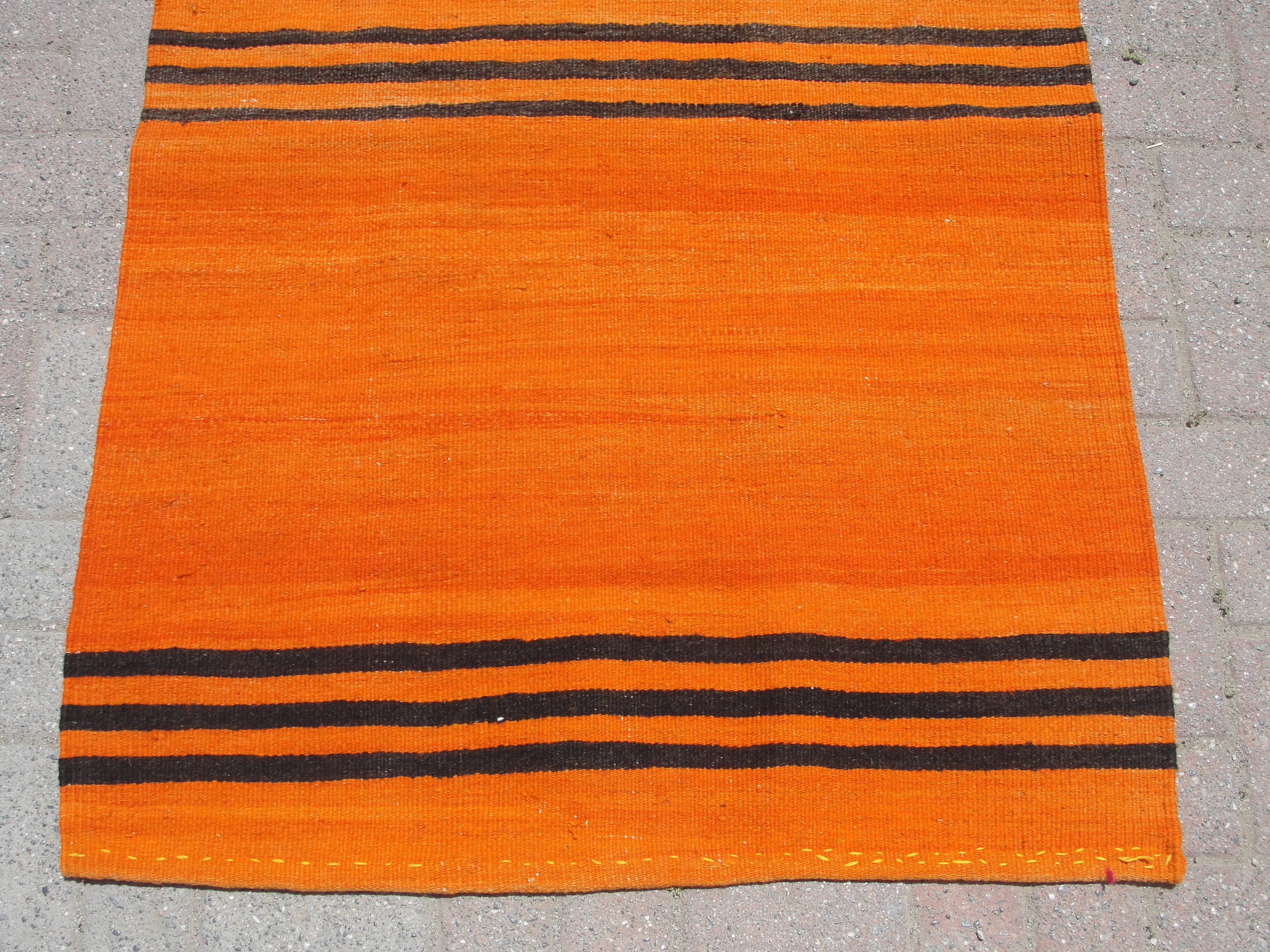Orange handmade small rugs