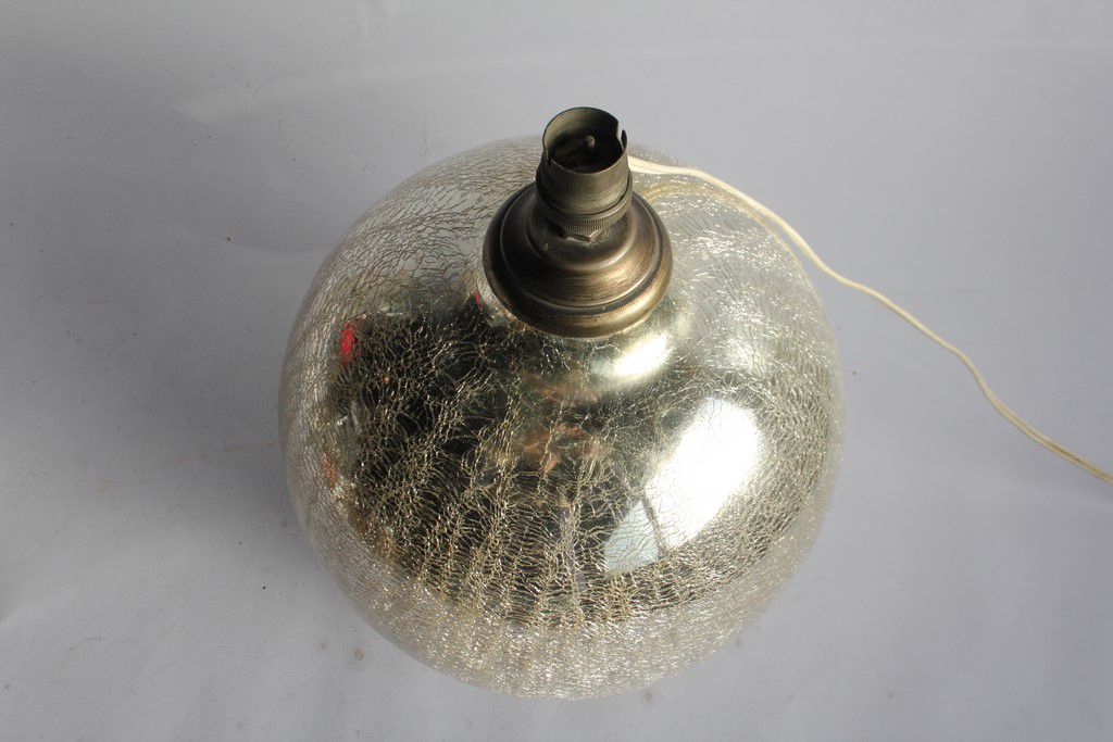 Art Deco lamp ball of cracked mercurized glass