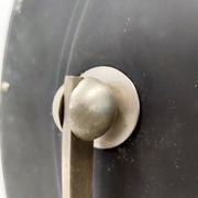Round Anodized Brass Vanity Mirror Attr. to Sergio Mazza, Italy