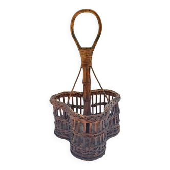 Vintage wicker bottle holder