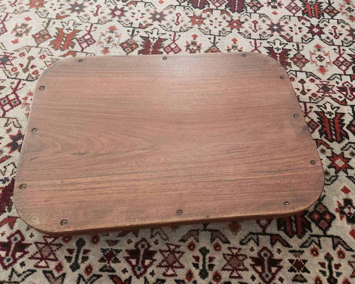 Antique teak tray: vintage