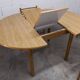 Danish ensemble transformable table 114 cm / 154 + 4 modernist chairs from the 1970s.