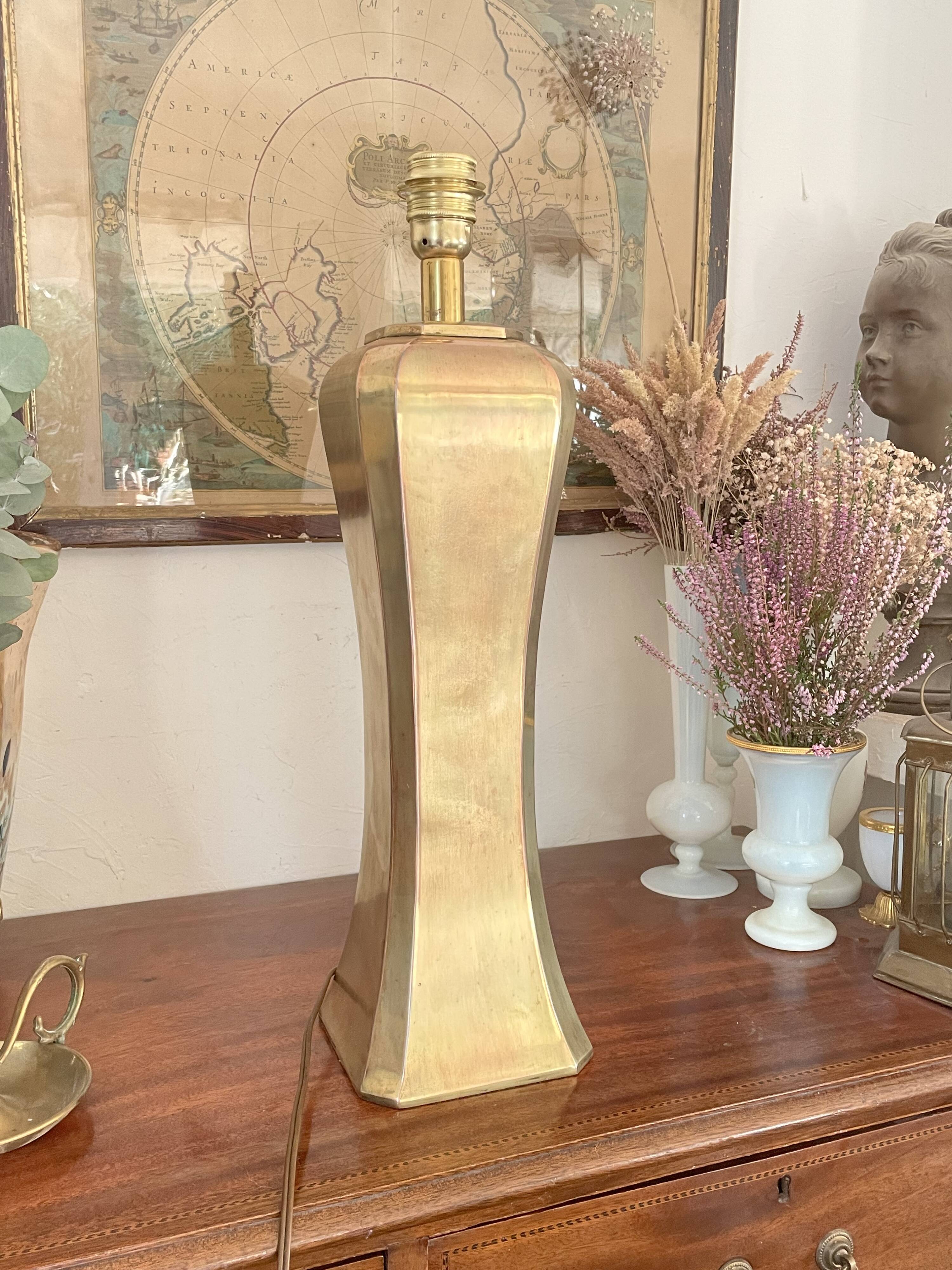 Pied de lampe en laiton vintage 50cm