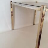 Glass-gold metal sofa tray smoked glass 70/80s