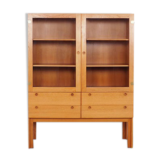 Danish oak display cabinet with drawers, 1960