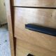 Desk with drawers and tubular metal feet