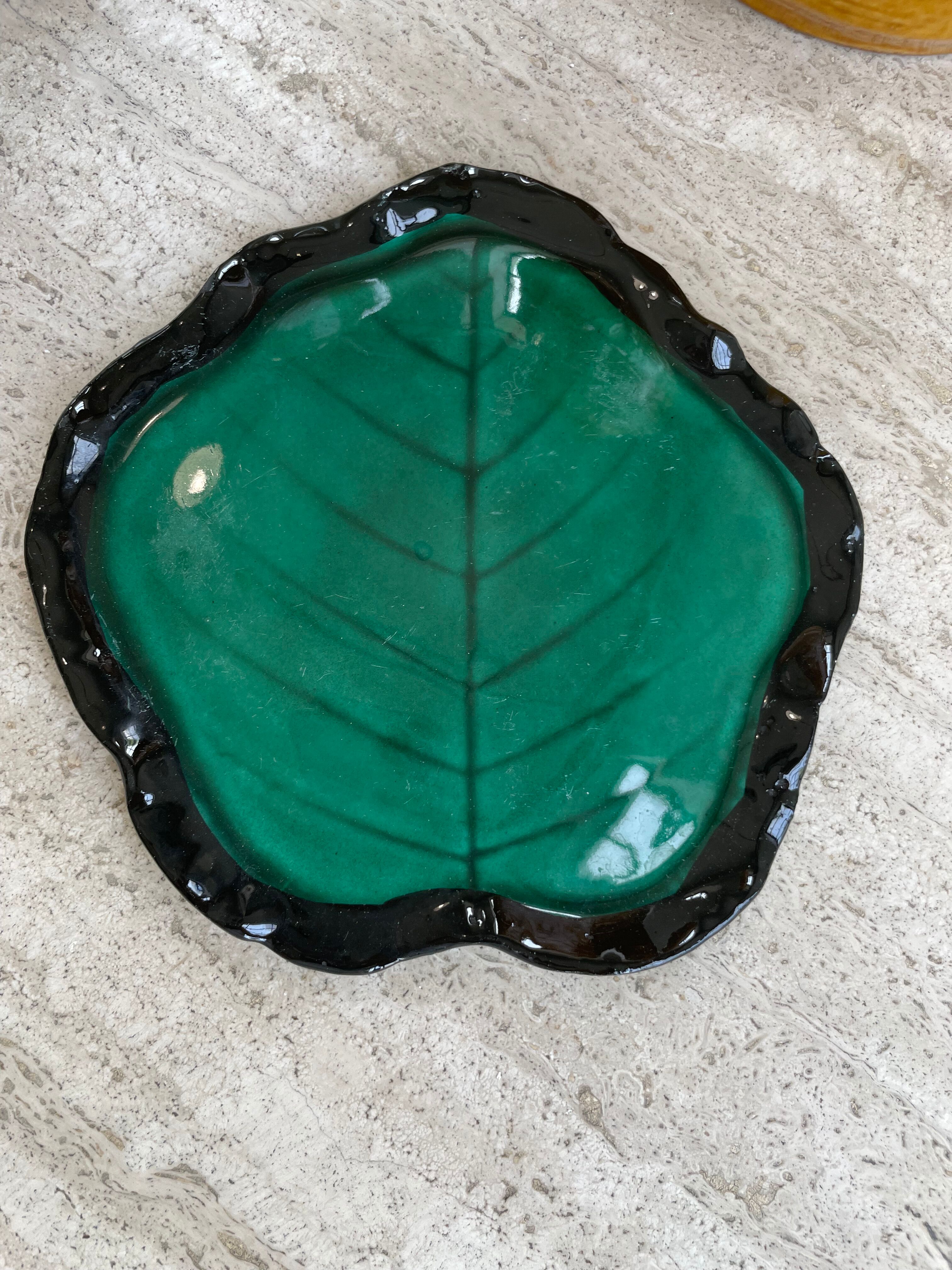 Small green ceramic dish