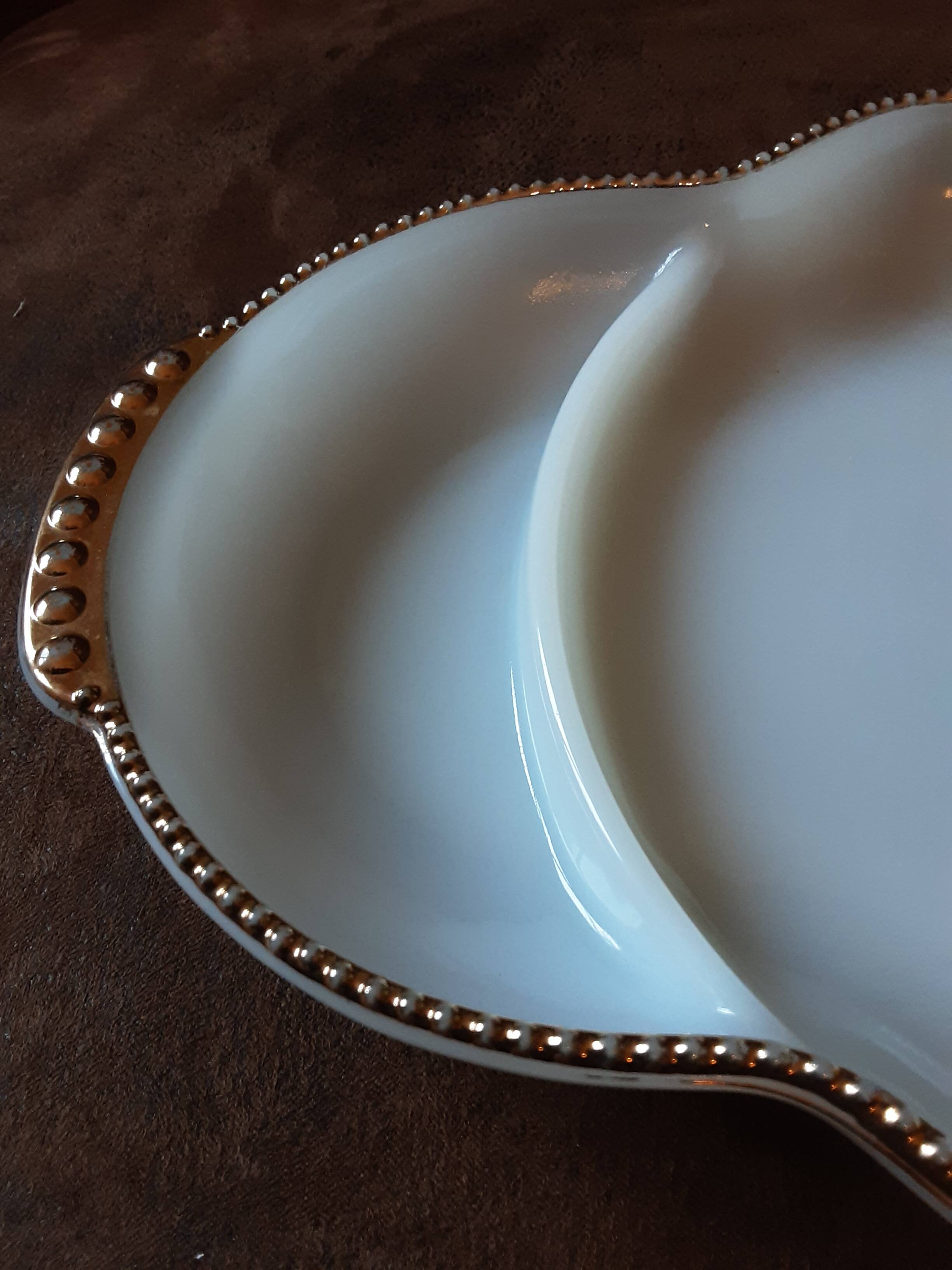 Oven Fire King ware opaline compartment dish