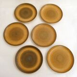 Set of 6 small stoneware plates