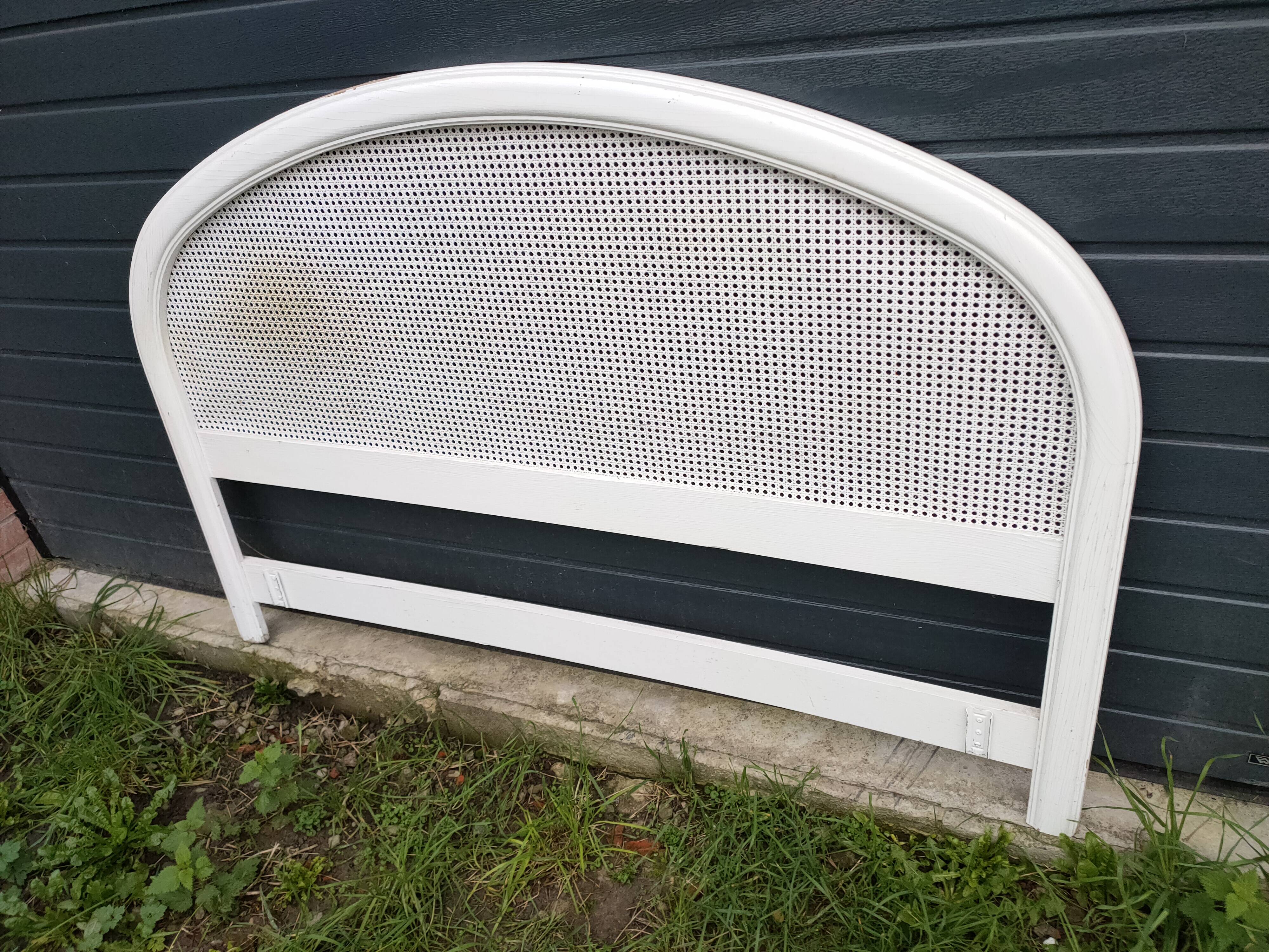 Wooden and cane headboard