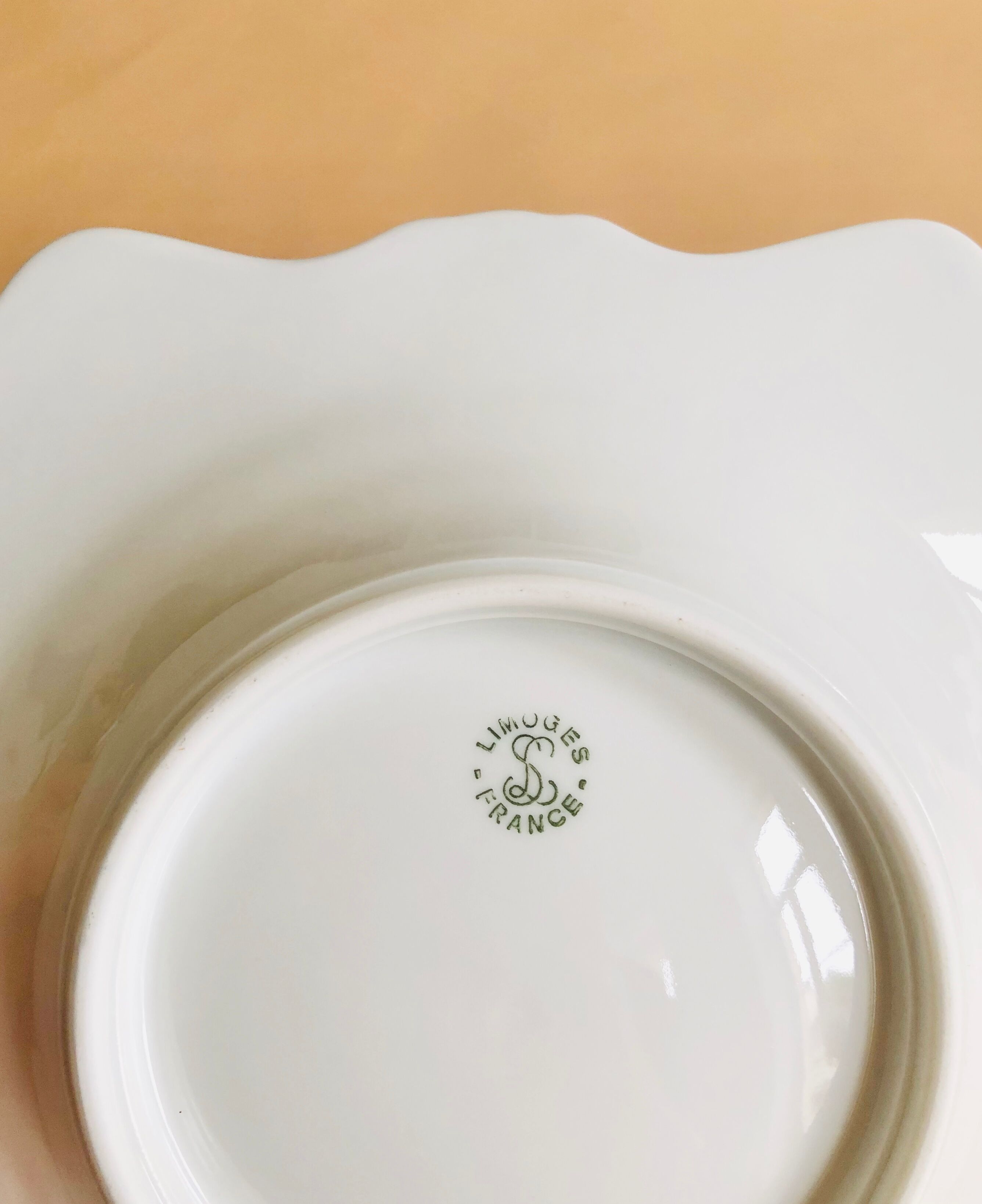 Large old limoges porcelain ashtray