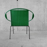 Armchair metal structure and green ropes 1960