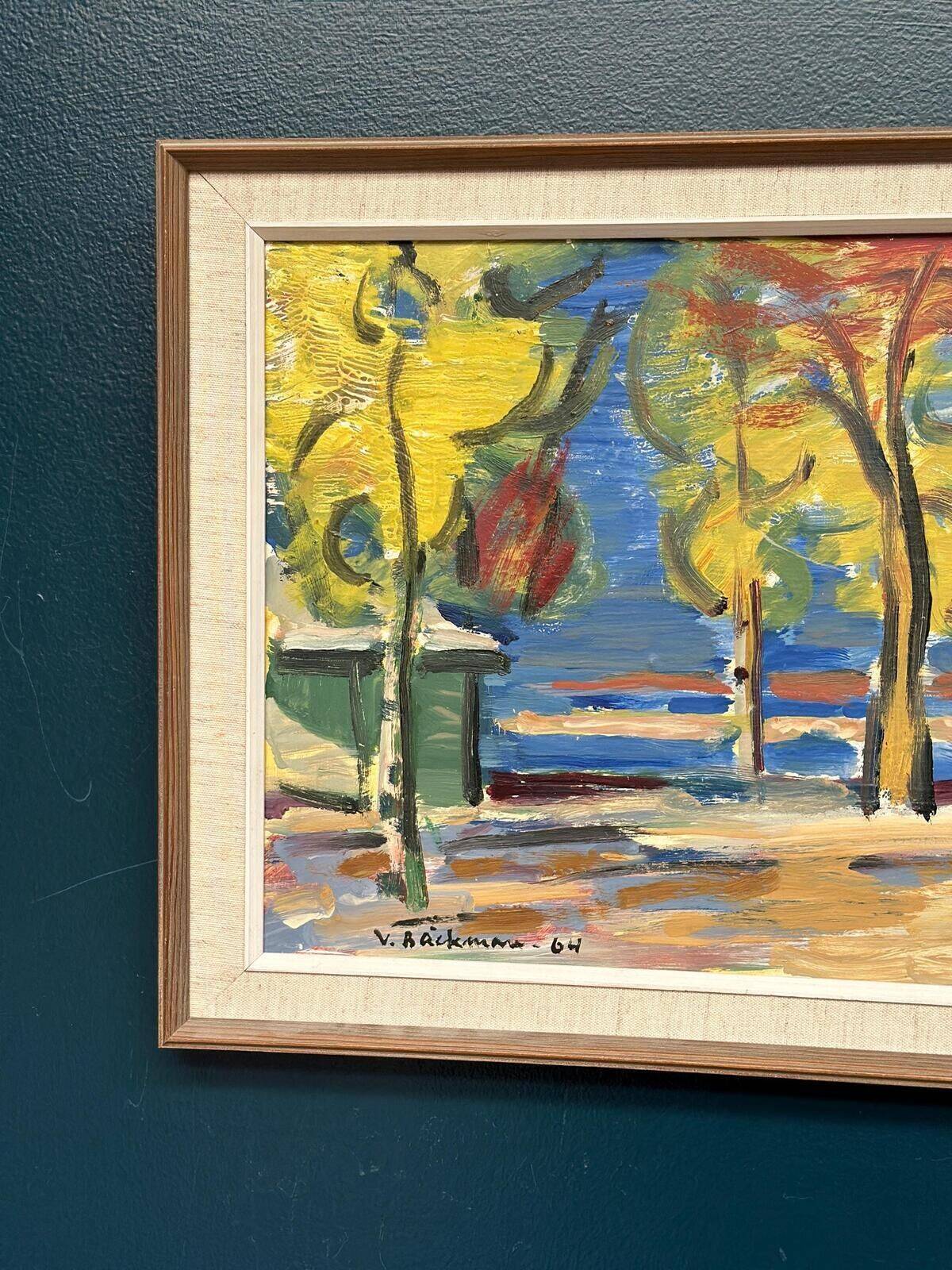 Huile sur panneau d'origine suédoise – par Vidar Bäckamn (1964)