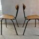 Pair of wooden and metal chairs, 1960s