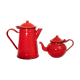 Lot of a coffee maker and a Red Japy teapot