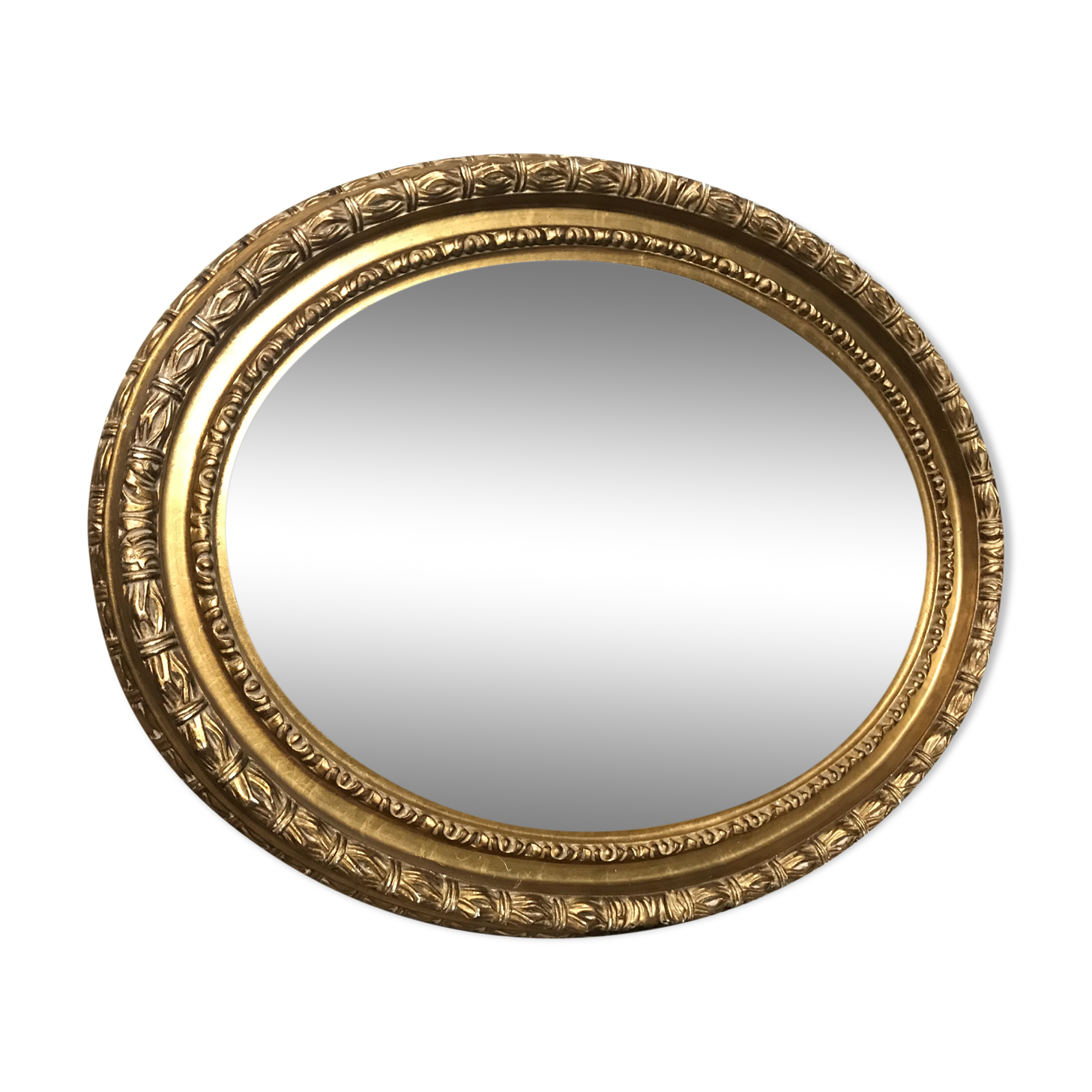 Golden oval mirror Louis XVI 87x65cm
