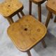 Set of 4 brutalist stools, handcrafted, 1960, flower.
