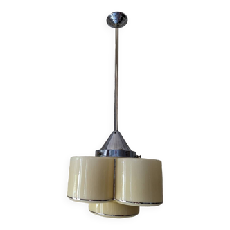 art deco suspension globe opaline flower