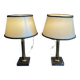 Pair of vintage bedside lamps in brass with marble base from the 70s.