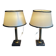 Pair of vintage bedside lamps in brass with marble base from the 70s.