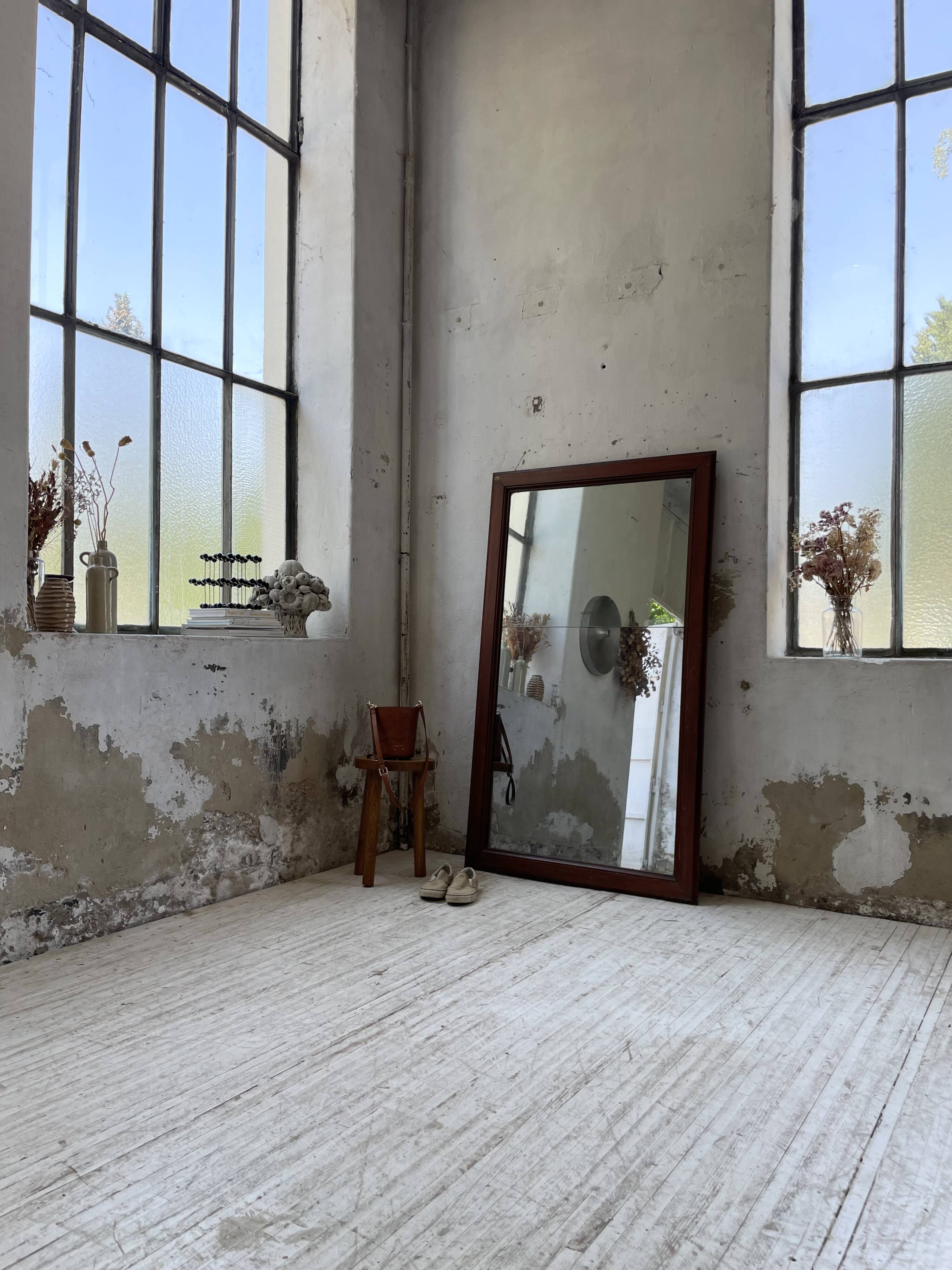 Late 19th century XL wooden mirror