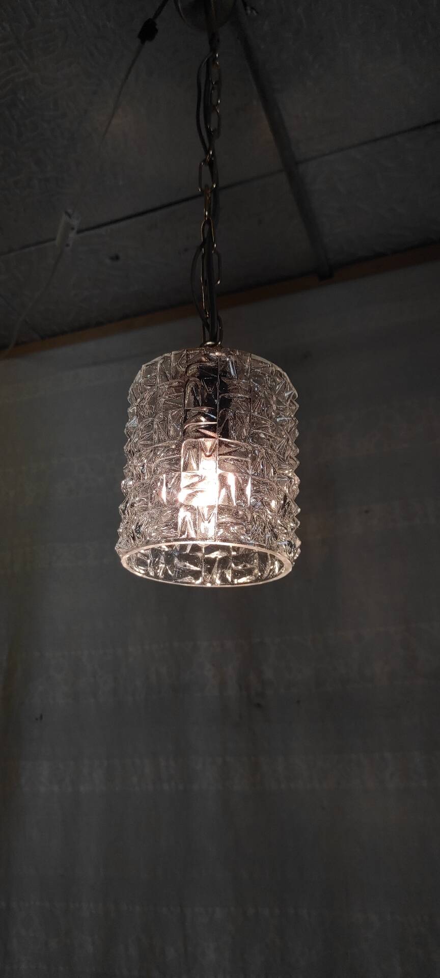 Glass and gilded metal suspension - mid 20th century