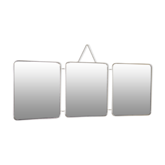Vintage triptych mirror with décor 77 x30cm