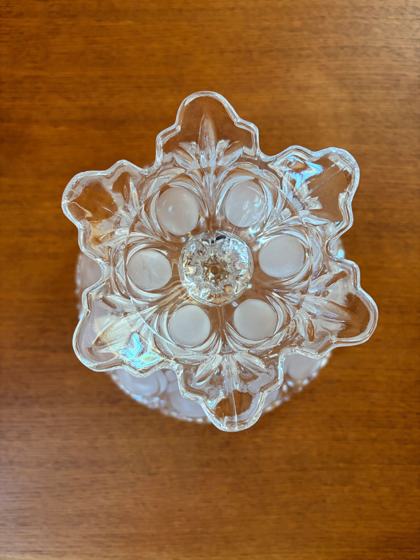Large Bohemian crystal fruit bowl - 1950s