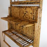 Old shelf wall and folding bamboo