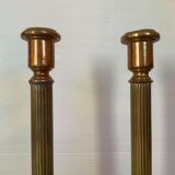Pair of old brass candle holders