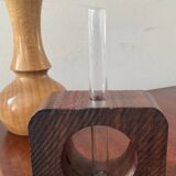 Duo of Scandinavian soliflores in wood and glass