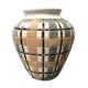 Ceramic vase white geometric decoration vintage
