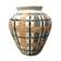 Ceramic vase white geometric decoration vintage