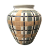 Vase céramique blanche décor géométrique vintage
