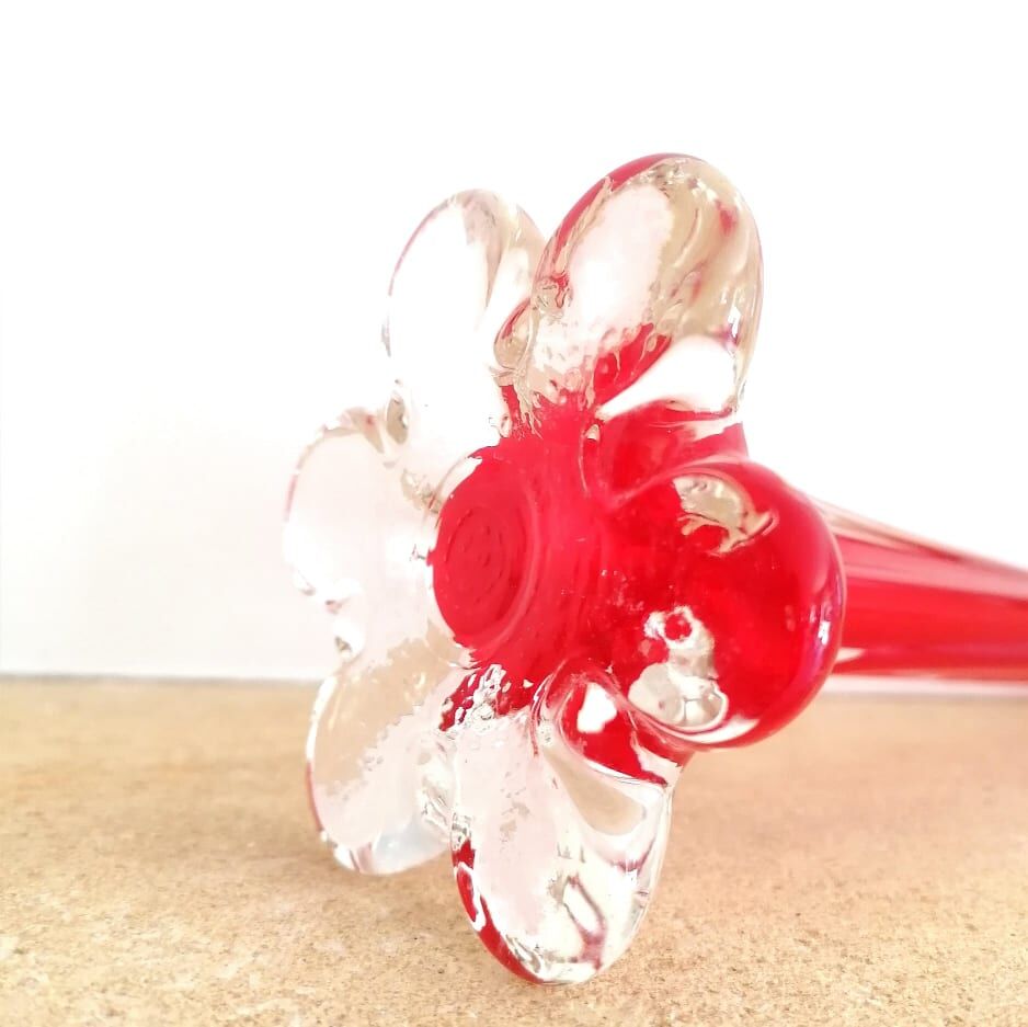 Red Soliflore Murano style, circa 1970
