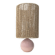 Pink Ceramic Ball Lamp - Hemp Shade - Vintage - 1980s