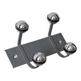 Wall-mounted coat rack in metal and chrome