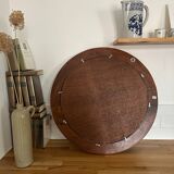 Round wooden mirror