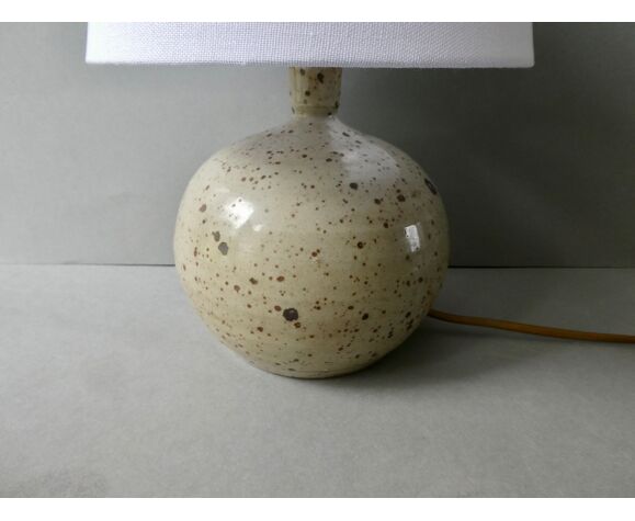 Lampe boule en grès pyrité signée Baudat, années 60
