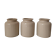 Set of 3 beige mustard jars